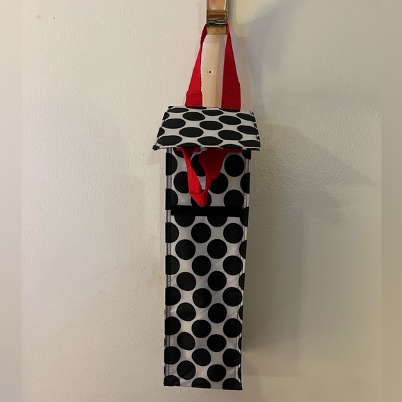 Thirty-One Insulated Wine Tote Bag Polka-Dot - Perfect Bottle Thermal - Picture 3 of 9